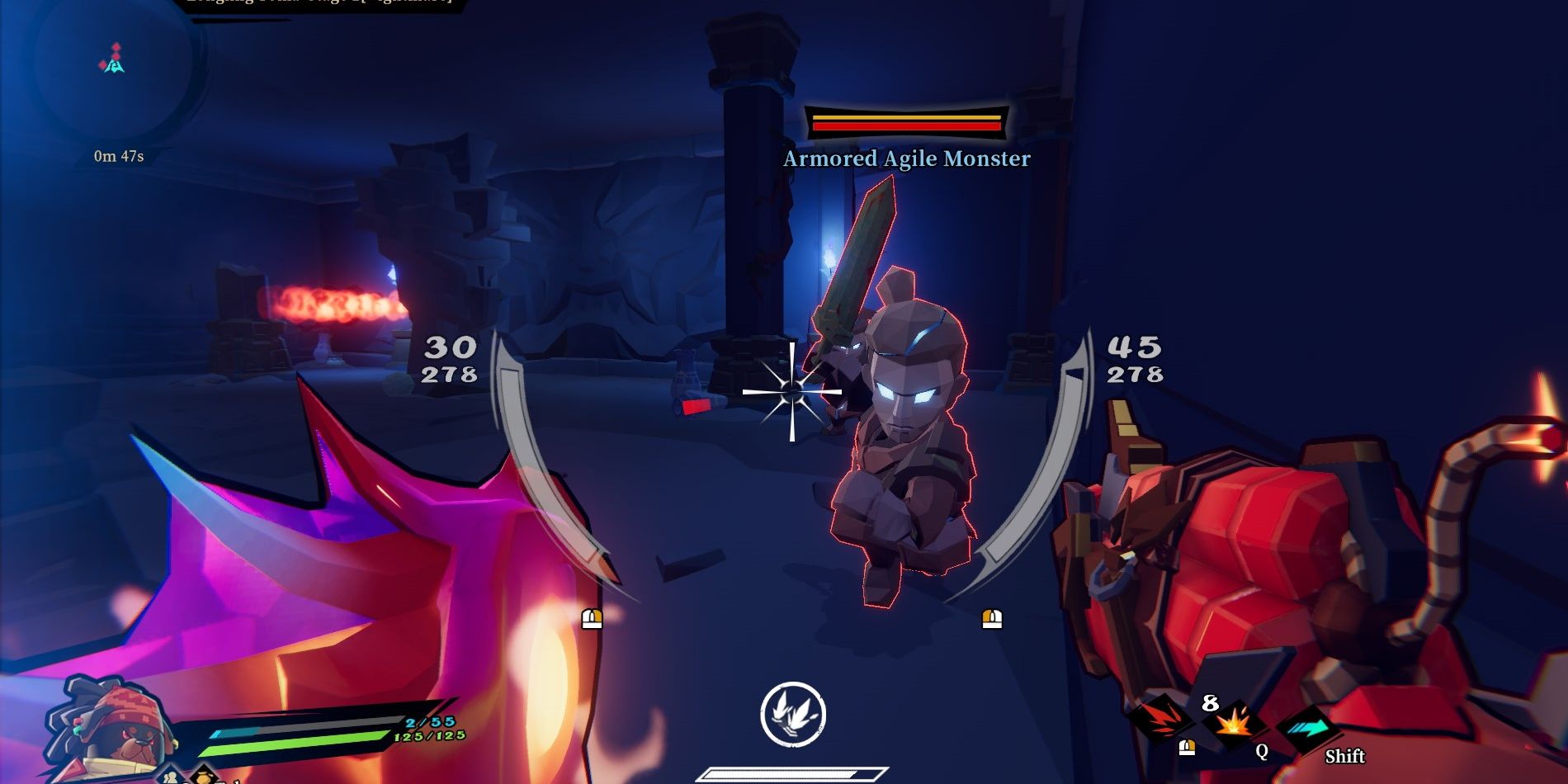Ao Bai dual wielding in Gunfire Reborn.